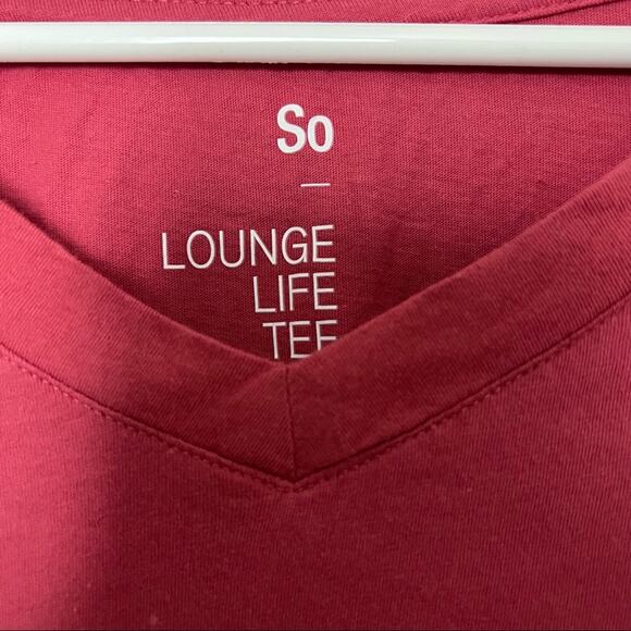 SO Lounge Life Short Sleeve Crop Tie Front Graphic Tee Sz M - Picture 5 of 6